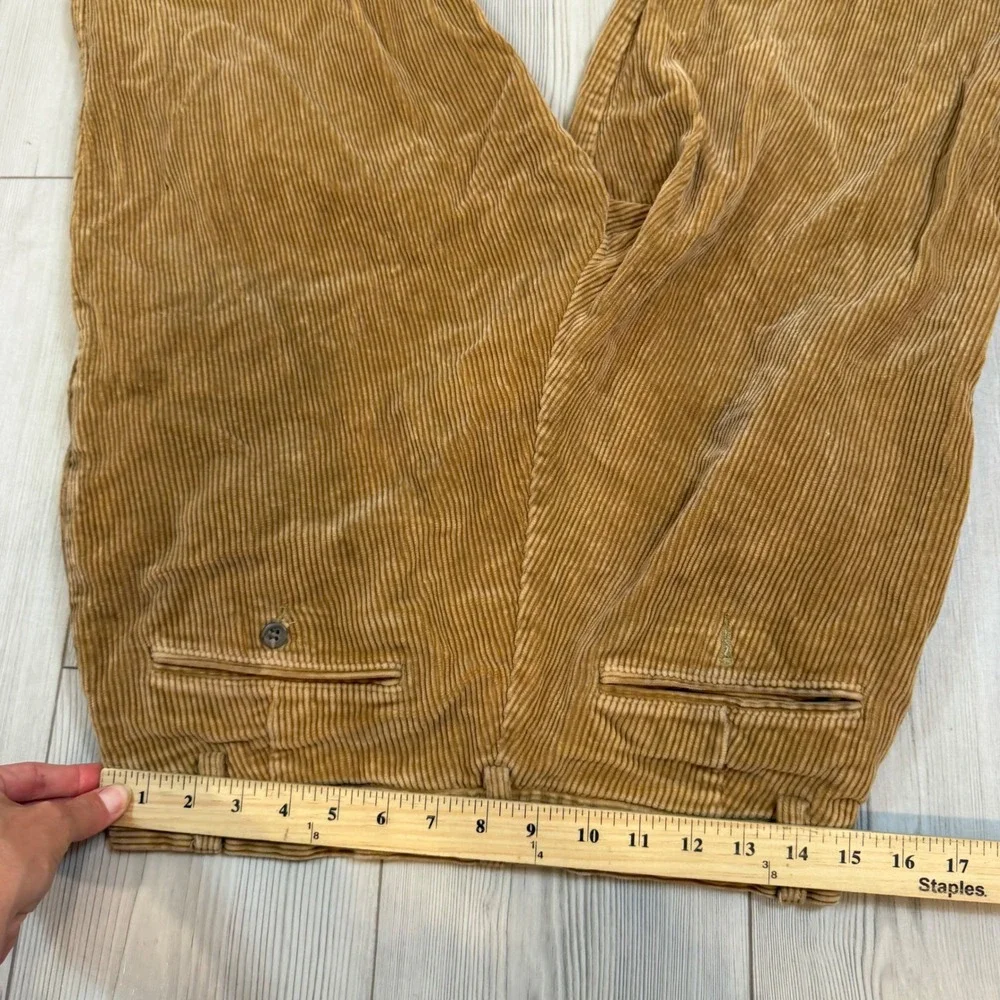 Polo Ralph Lauren Andrew Pant Mens 30x28 Tan Corduroy Pleated Straight Leg Pant